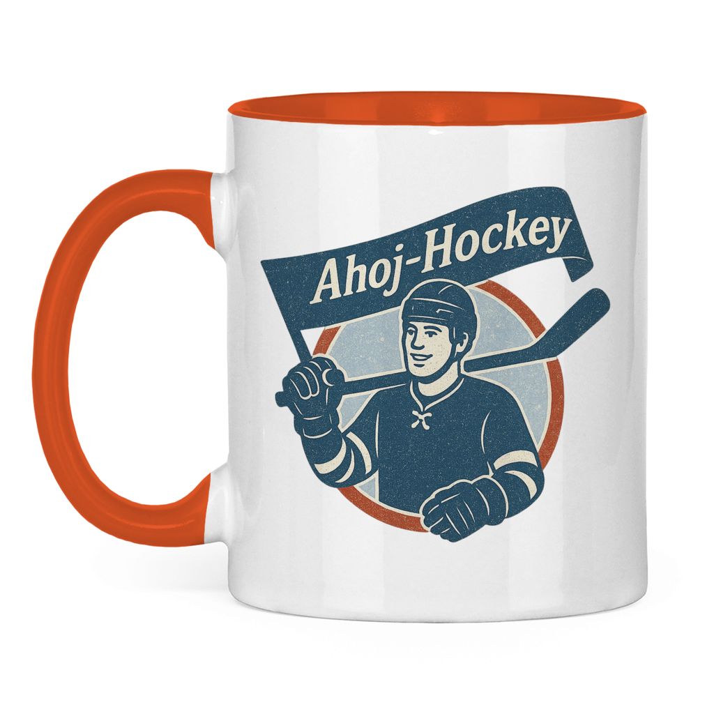 Tasse zweifarbig AHOJ-HOCKEY VINTAGE