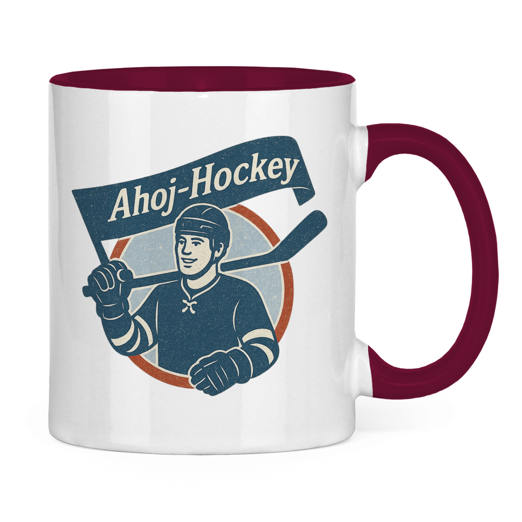 Tasse zweifarbig AHOJ-HOCKEY VINTAGE