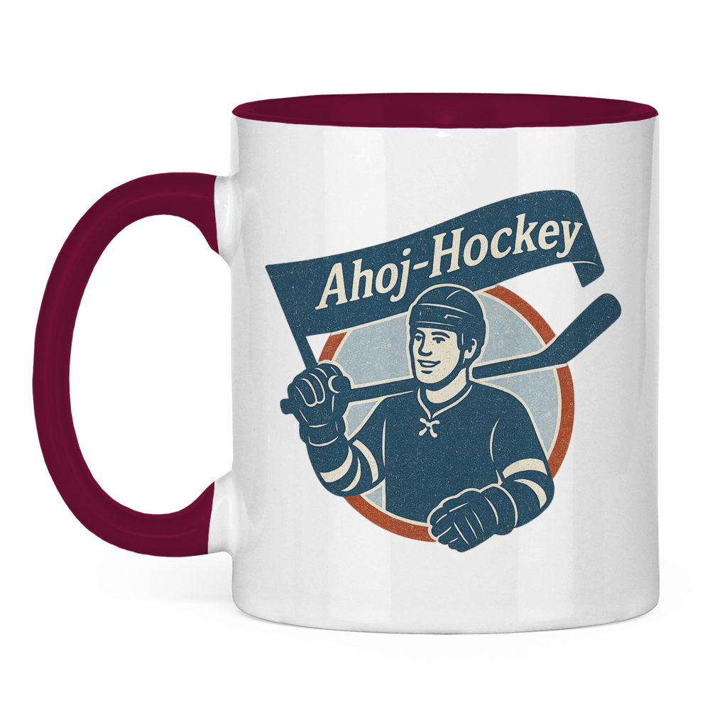 Tasse zweifarbig AHOJ-HOCKEY VINTAGE