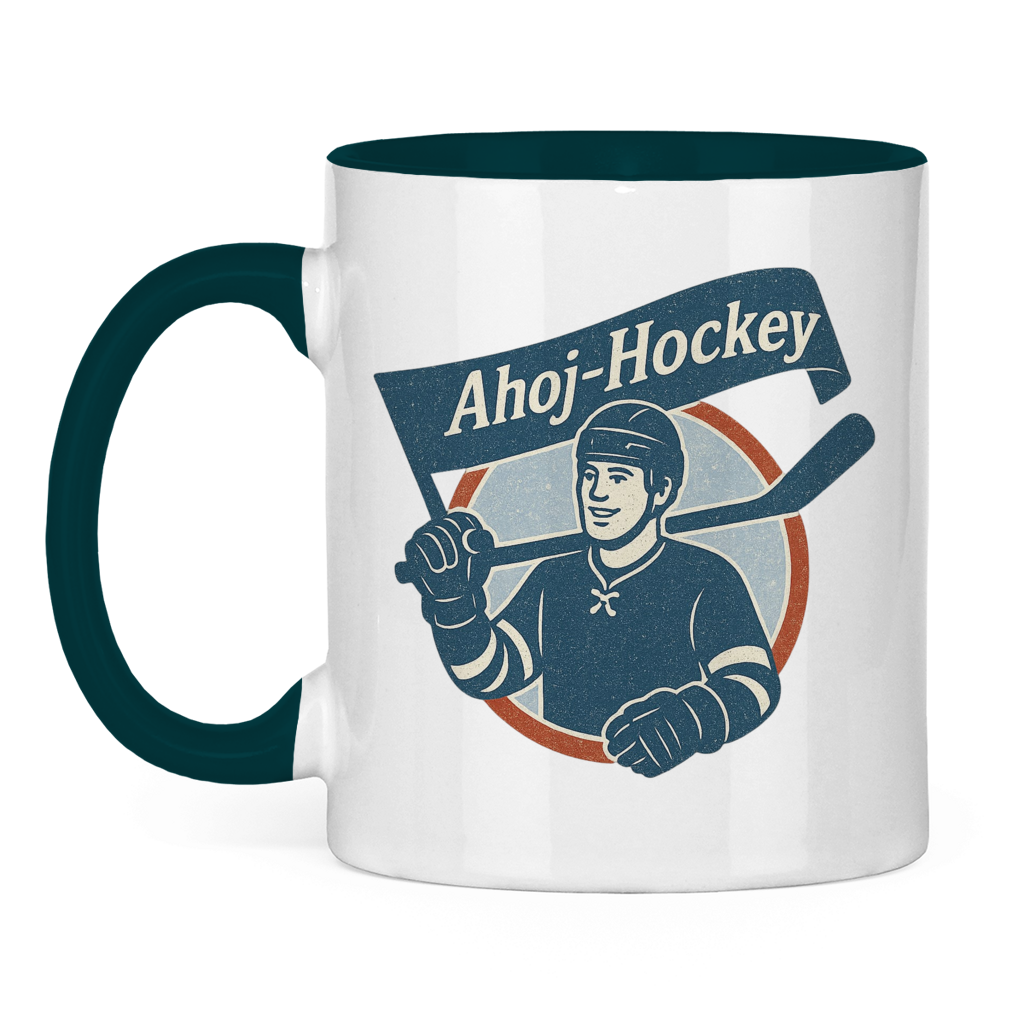 Tasse zweifarbig AHOJ-HOCKEY VINTAGE