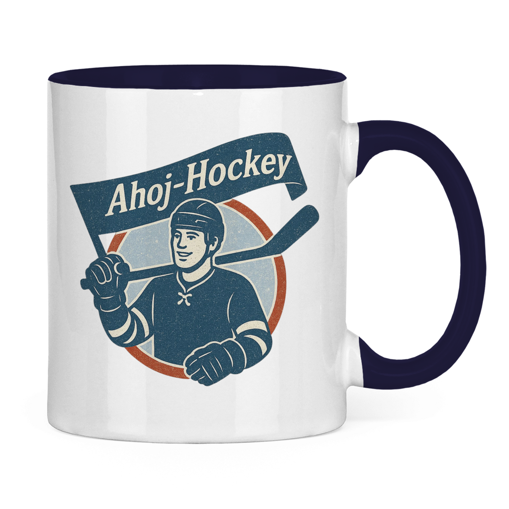 Tasse zweifarbig AHOJ-HOCKEY VINTAGE