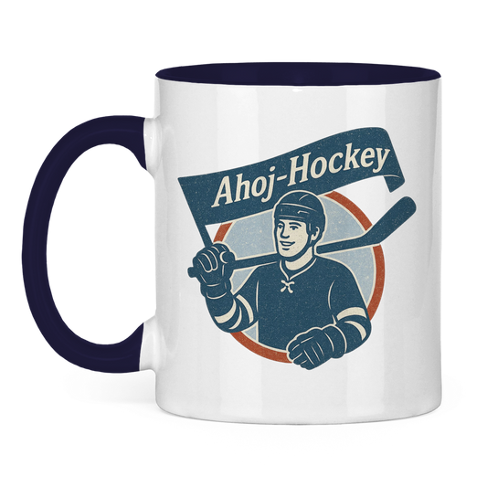 Tasse zweifarbig AHOJ-HOCKEY VINTAGE