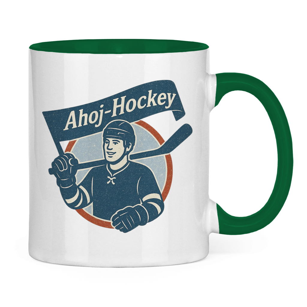 Tasse zweifarbig AHOJ-HOCKEY VINTAGE