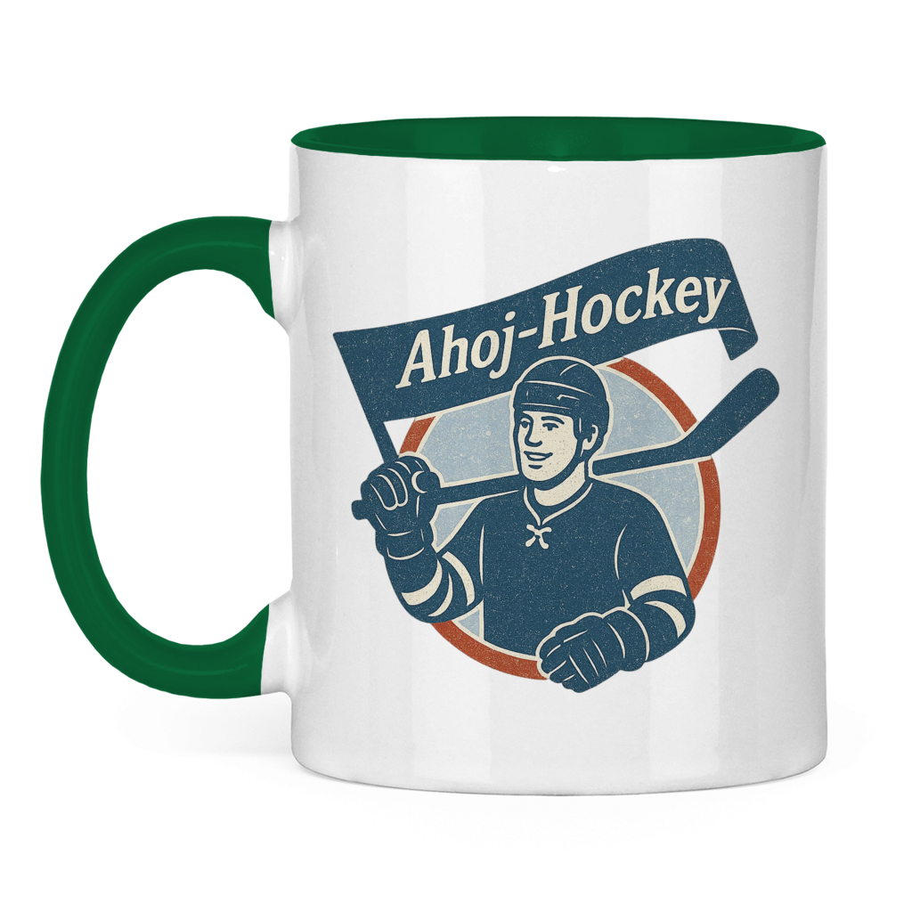 Tasse zweifarbig AHOJ-HOCKEY VINTAGE