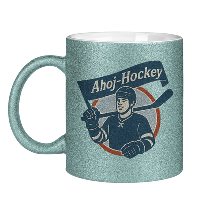 Glitzertasse AHOJ-HOCKEY VINTAGE