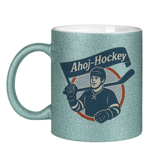 Glitzertasse AHOJ-HOCKEY VINTAGE