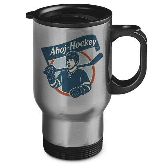 Edelstahl-Thermobecher AHOJ-HOCKEY VINTAGE