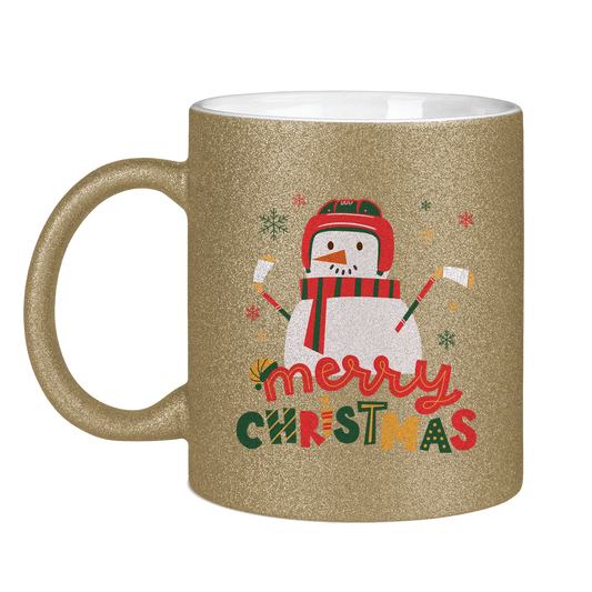 Glitzertasse HOCKEY SNOWMAN