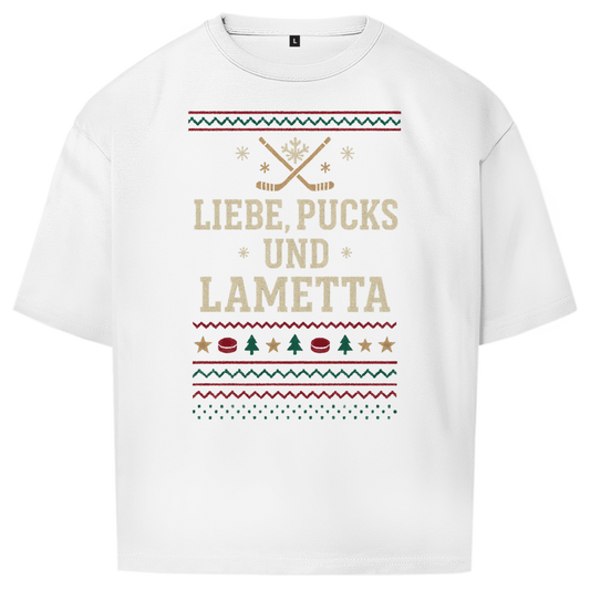 Oversize T-Shirt UGLY CHRISTMAS LIEBE, PUCKS UND LAMETTA