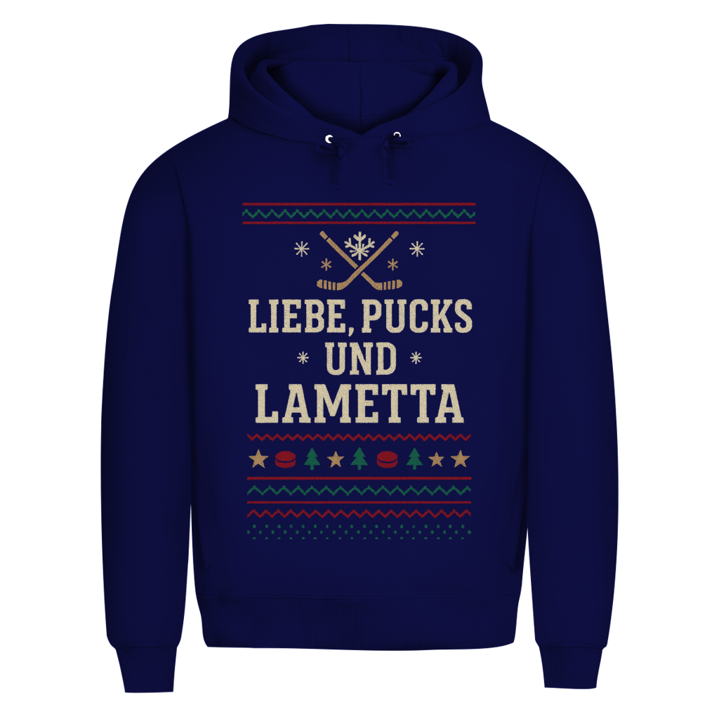 Premium Hoodie UGLY CHRISTMAS LIEBE, PUCKS UND LAMETTA