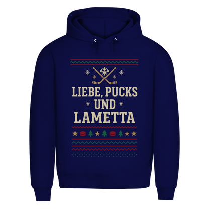 Premium Hoodie UGLY CHRISTMAS LIEBE, PUCKS UND LAMETTA