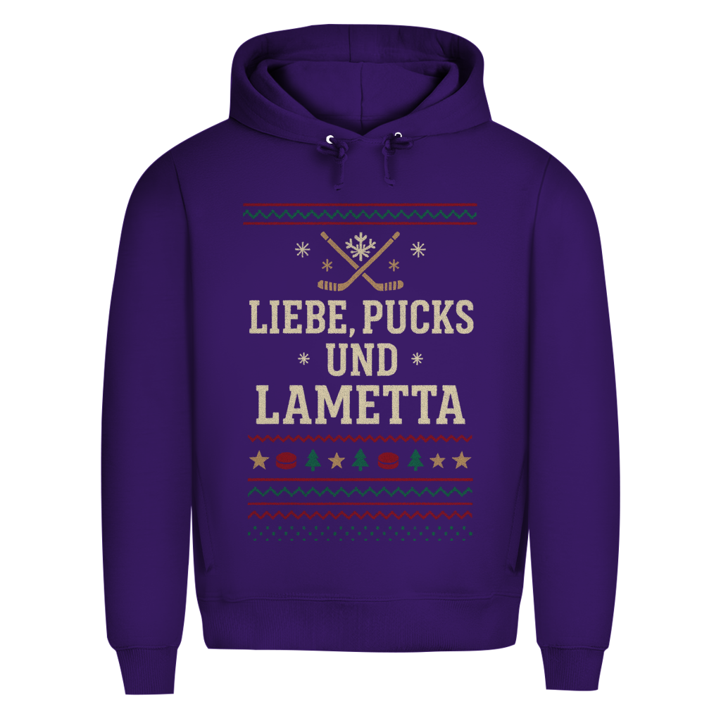 Premium Hoodie UGLY CHRISTMAS LIEBE, PUCKS UND LAMETTA