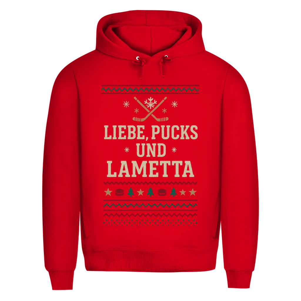 Premium Hoodie UGLY CHRISTMAS LIEBE, PUCKS UND LAMETTA