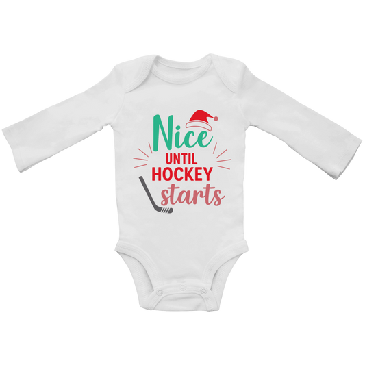 Babybody Langarm NICE UNTIL HOCKEY STARTS