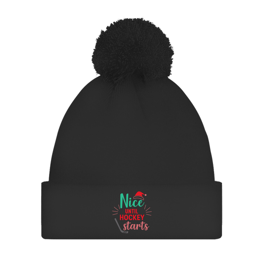 Bommelmütze NICE UNTIL HOCKEY STARTS