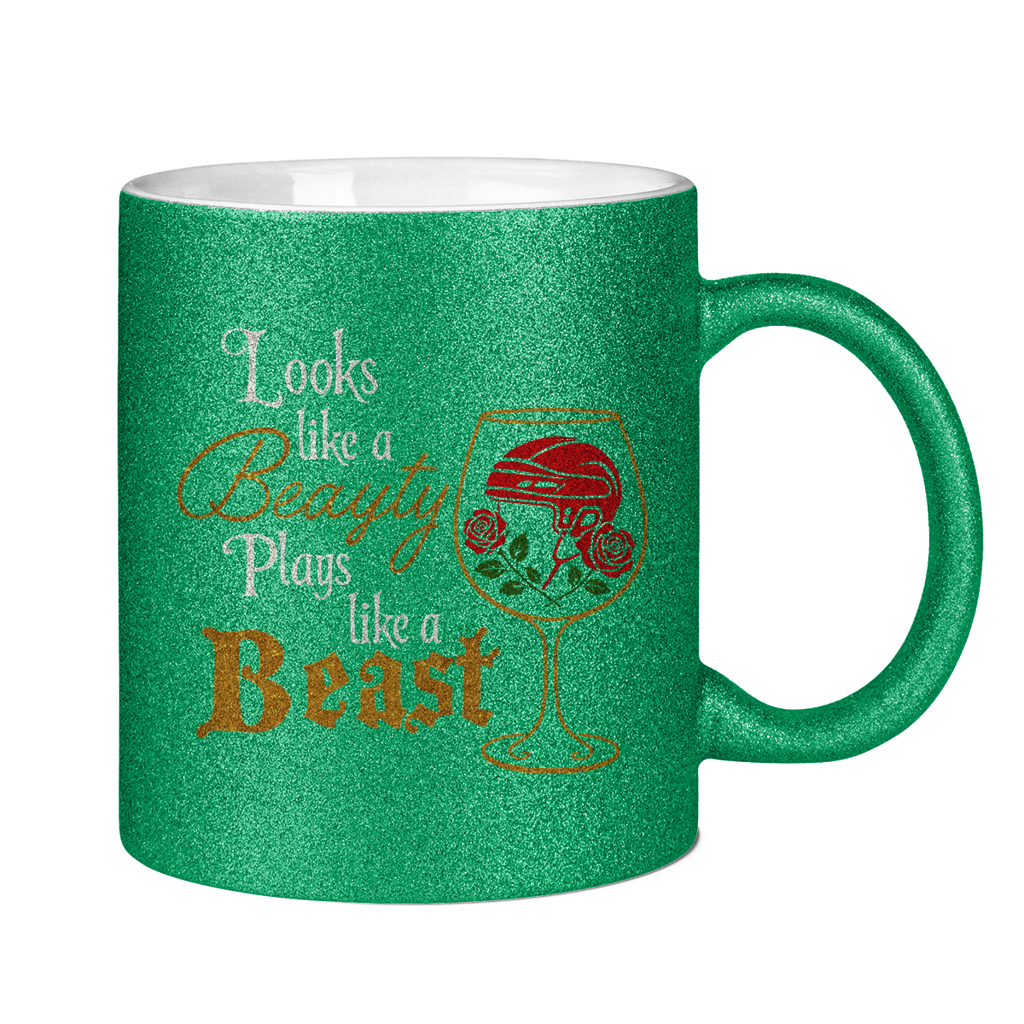 Glitzertasse BEAUTY BEAST