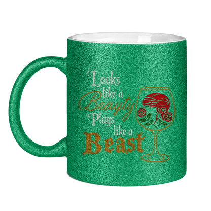 Glitzertasse BEAUTY BEAST