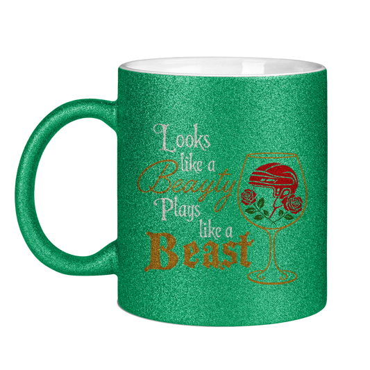 Glitzertasse BEAUTY BEAST
