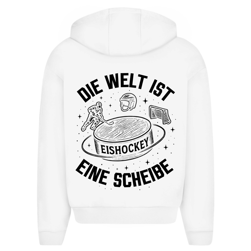 Oversize Zipper DIE WELT IST EINE SCHEIBE (front&back)