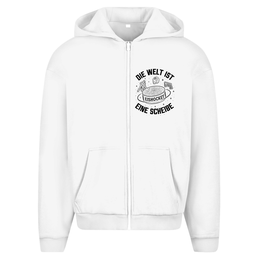 Oversize Zipper DIE WELT IST EINE SCHEIBE (front&back)