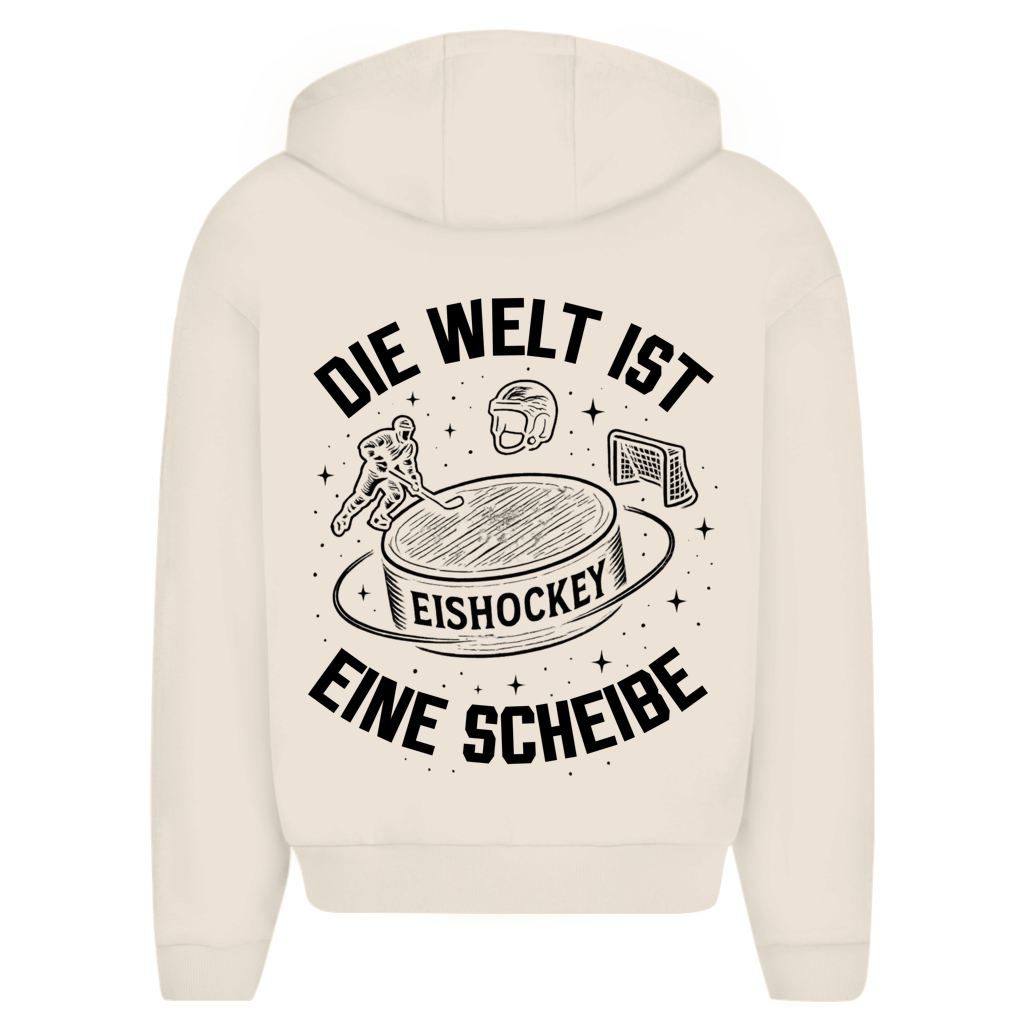 Oversize Zipper DIE WELT IST EINE SCHEIBE (front&back)