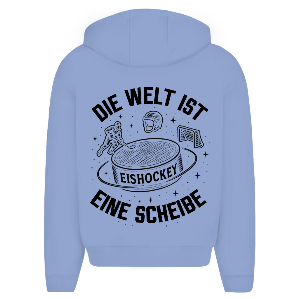 Oversize Zipper DIE WELT IST EINE SCHEIBE (front&back)