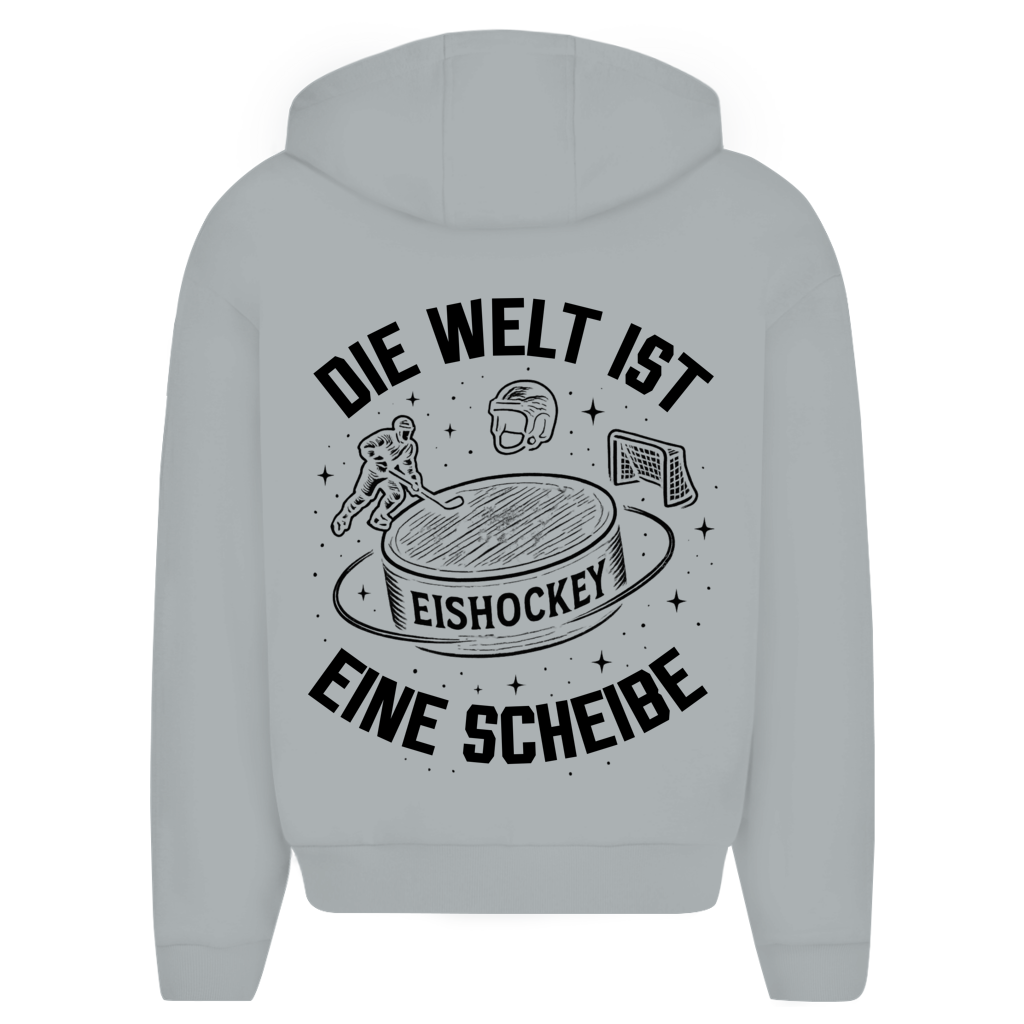 Oversize Zipper DIE WELT IST EINE SCHEIBE (front&back)