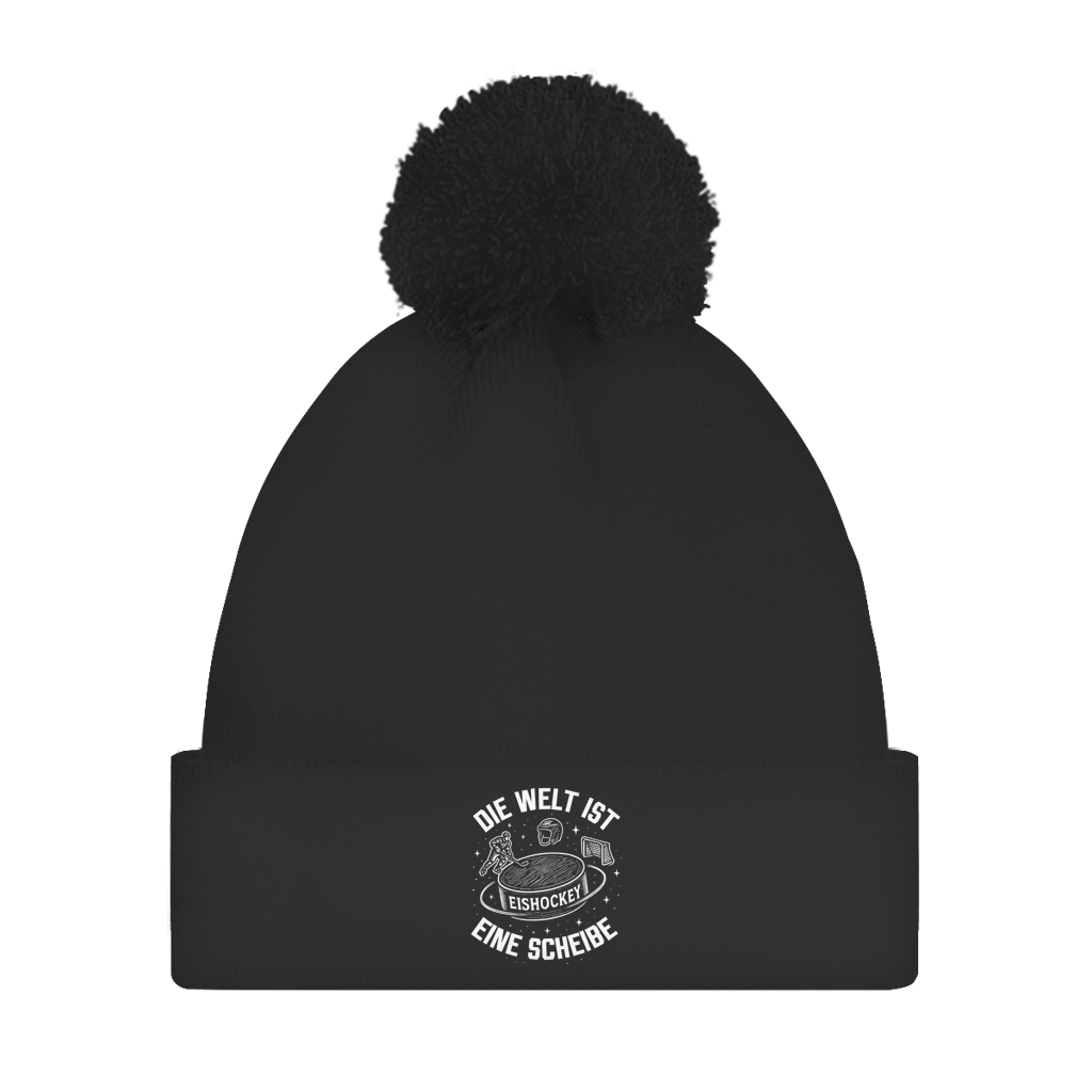 Bommelmütze DIE WELT IST EINE SCHEIBE