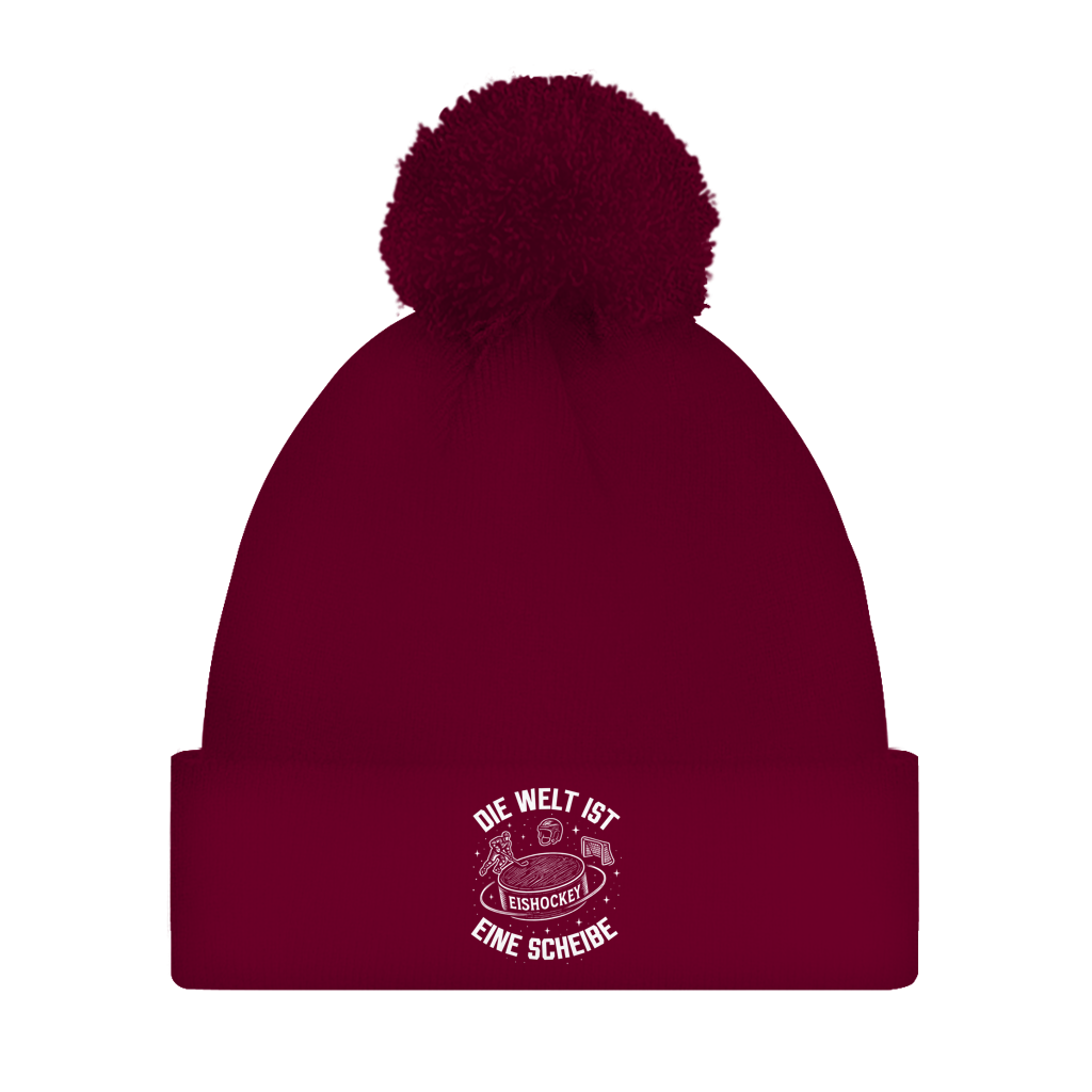 Bommelmütze DIE WELT IST EINE SCHEIBE