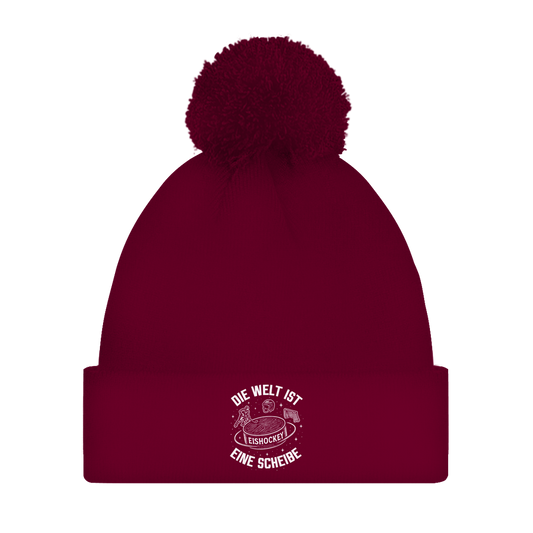 Bommelmütze DIE WELT IST EINE SCHEIBE