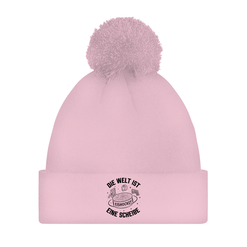 Bommelmütze DIE WELT IST EINE SCHEIBE