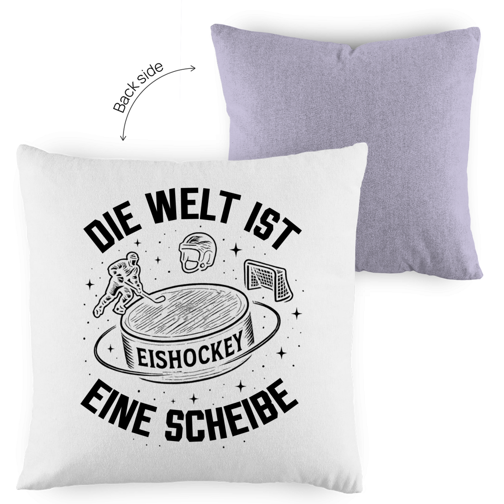 Kopfkissen zweifarbig DIE WELT IST EINE SCHEIBE