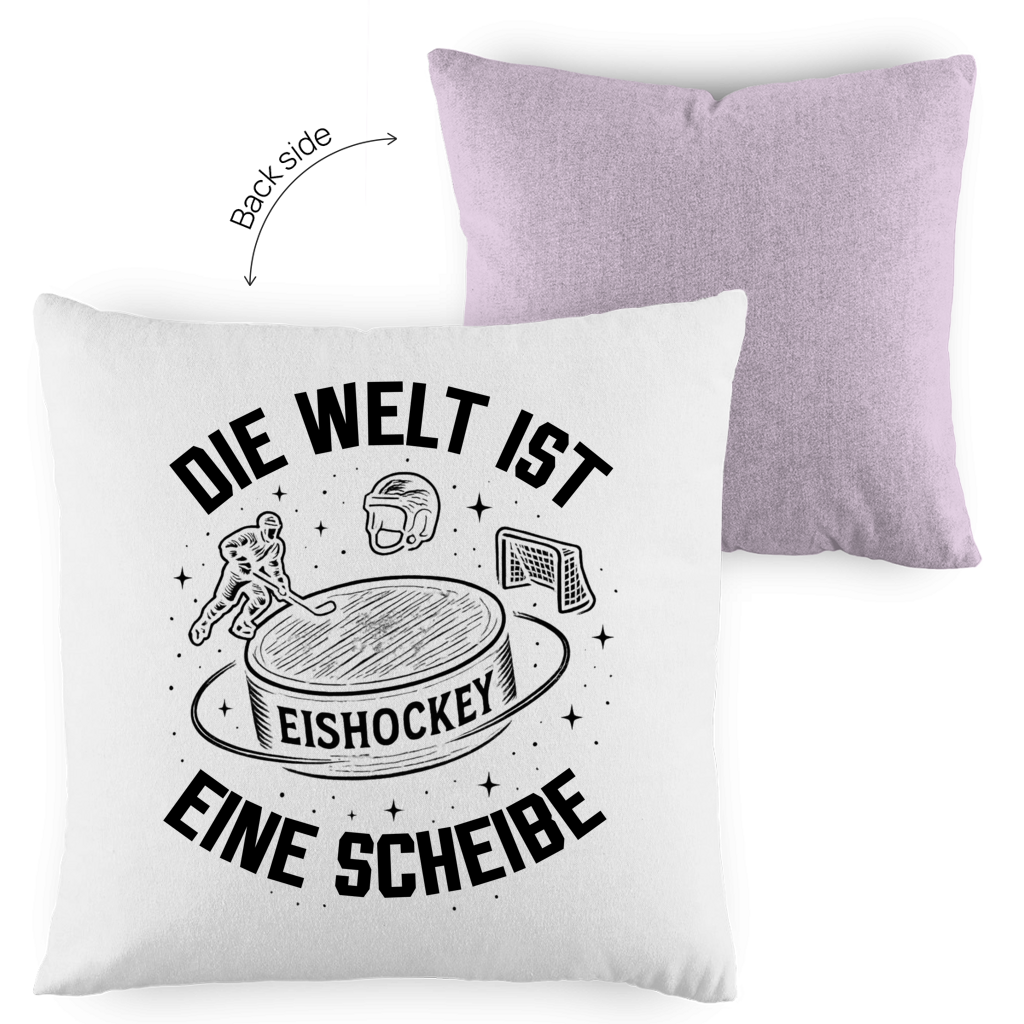 Kopfkissen zweifarbig DIE WELT IST EINE SCHEIBE