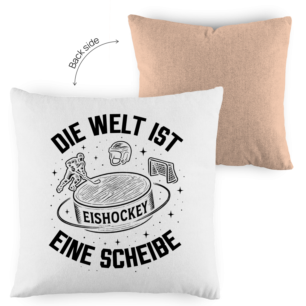 Kopfkissen zweifarbig DIE WELT IST EINE SCHEIBE