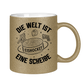 Glitzertasse DIE WELT IST EINE SCHEIBE