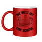 Glitzertasse DIE WELT IST EINE SCHEIBE