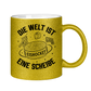 Glitzertasse DIE WELT IST EINE SCHEIBE