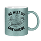 Glitzertasse DIE WELT IST EINE SCHEIBE