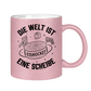 Glitzertasse DIE WELT IST EINE SCHEIBE