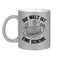 Glitzertasse DIE WELT IST EINE SCHEIBE
