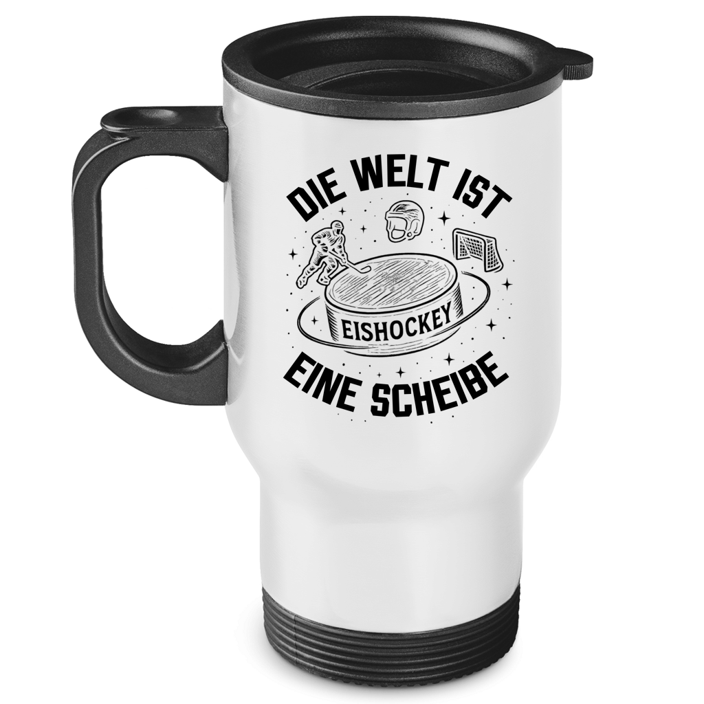 Edelstahl-Thermobecher DIE WELT IST EINE SCHEIBE