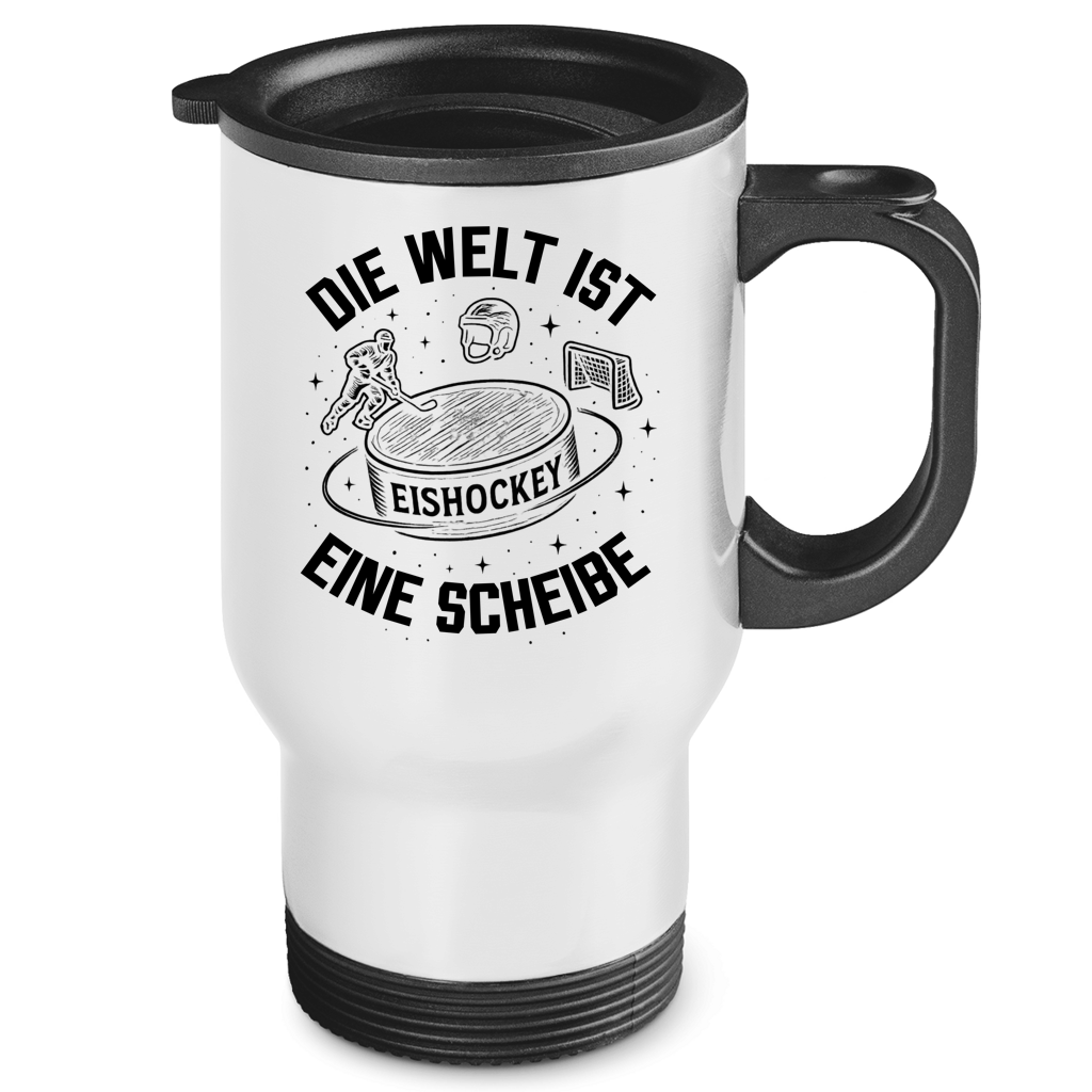 Edelstahl-Thermobecher DIE WELT IST EINE SCHEIBE