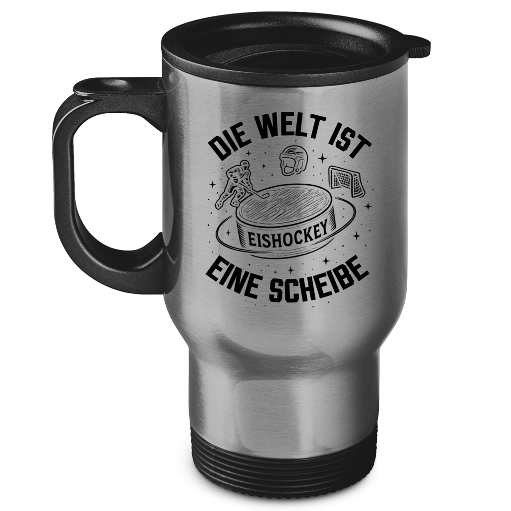 Edelstahl-Thermobecher DIE WELT IST EINE SCHEIBE