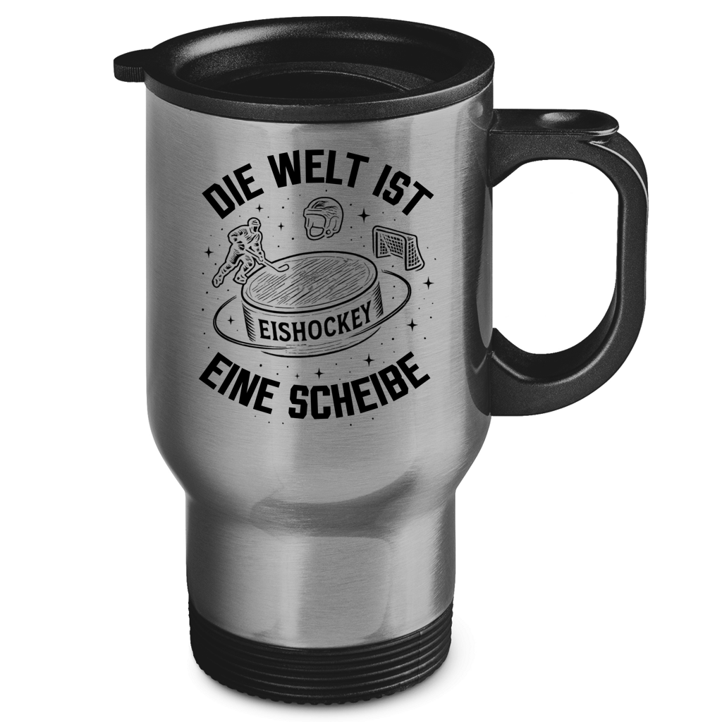 Edelstahl-Thermobecher DIE WELT IST EINE SCHEIBE