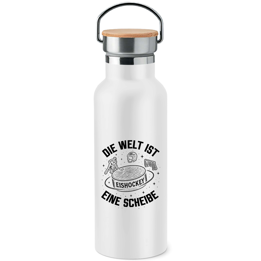 Edelstahl-Trinkflasche DIE WELT IST EINE SCHEIBE