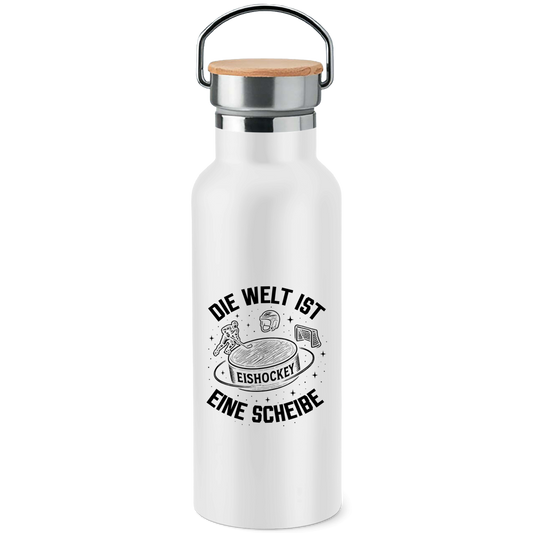Edelstahl-Trinkflasche DIE WELT IST EINE SCHEIBE