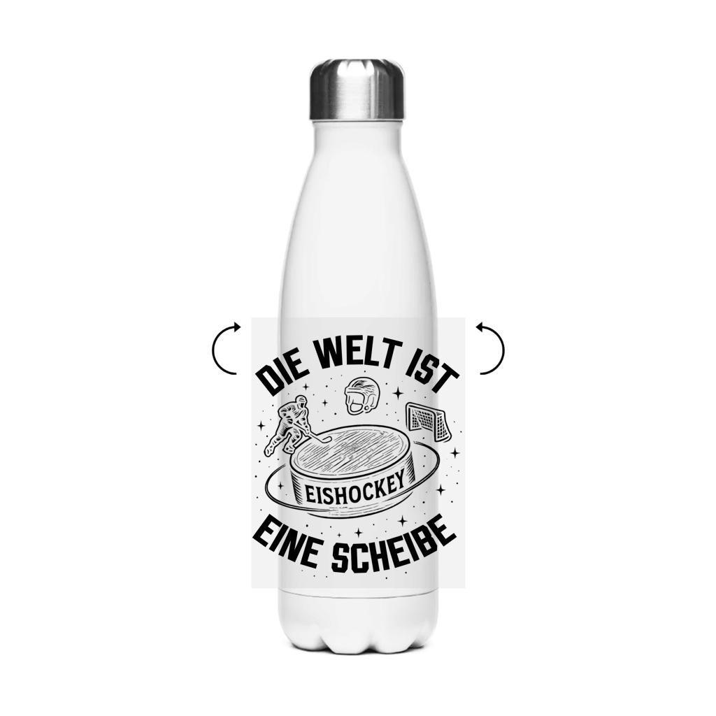 Edelstahl-Thermoflasche DIE WELT IST EINE SCHEIBE