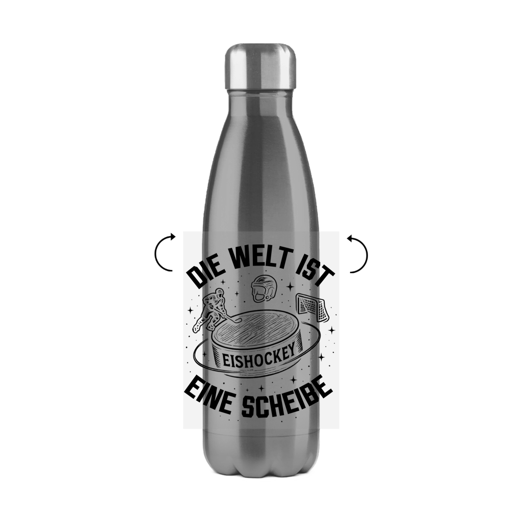 Edelstahl-Thermoflasche DIE WELT IST EINE SCHEIBE