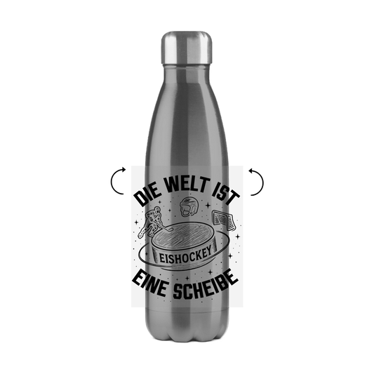 Edelstahl-Thermoflasche DIE WELT IST EINE SCHEIBE