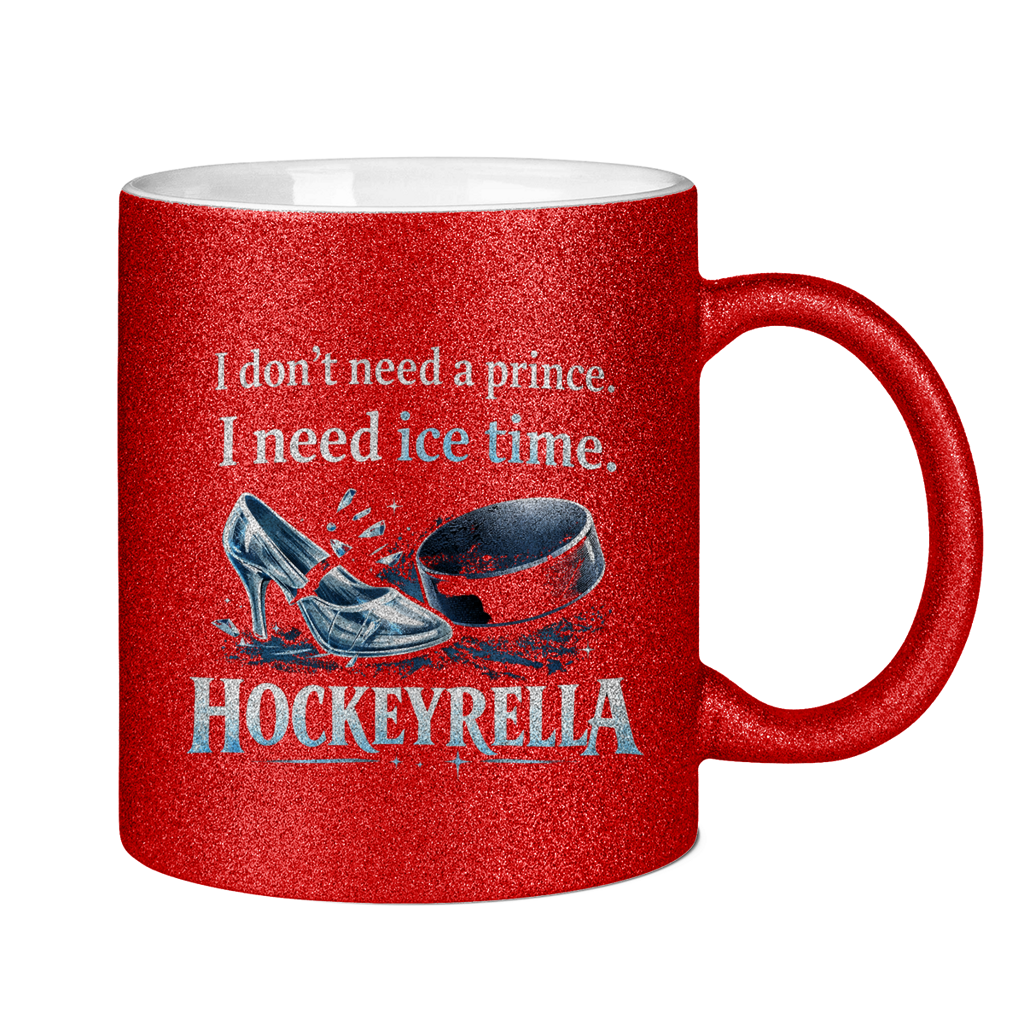 Glitzertasse NO PRINCE HOCKEYRELLA